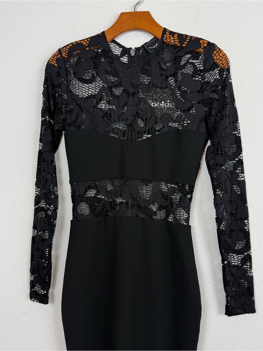 Nookie Black Empress Lace Long Sleeve Midi Dress Sz Medium NWT - Picture 3 of 8